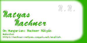 matyas machner business card